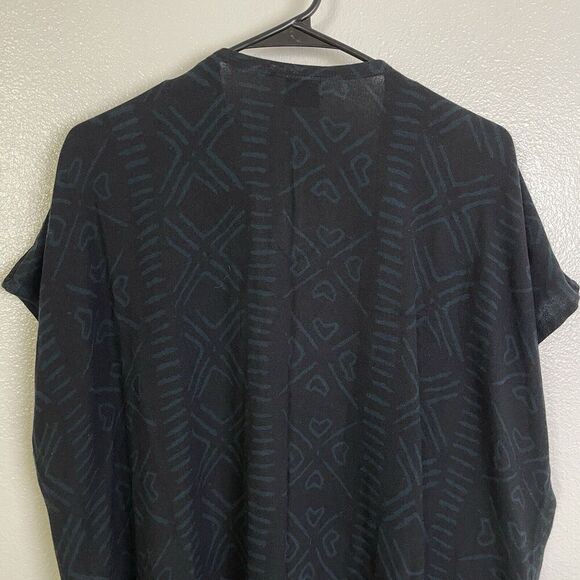 Dairi Fashions Knit Cardigan Sweater Black Moroccan Tribal Long Slits Womens OS - Picture 8 of 9